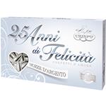 Confetti Crispo - 25 Anni di Felicità - Mandorla Naturale Argento - Nozze - 500 gr